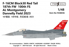 1/48 F-16M Block 30 Red Tail 187th Fw 100th FS