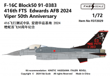 1/72  F-16C Block 50 91-0383 416th Fts Edwards Afb 2024 Viper