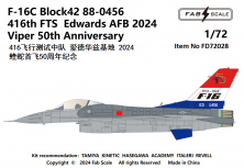 1/72  F-16C Block 42 88-0456 416th Fts Edwards Afb 2024 Viper