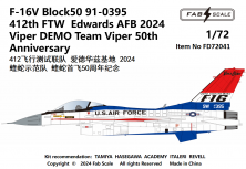 1/72 F-16C Block 50 91-0395 412th Ftw Edwards Afb 2024