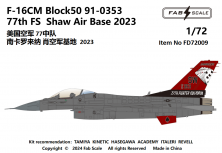 1/72 USAF F-16C Block 50 77th Fs Shaw Air Base 2023