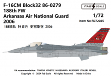 1/72 F-16CM Blk32 188th Fw Arkansas Air National Guard 2006