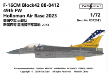 1/72 USAF F-16C Block 42 49th Fw Holloman Air Base 2023
