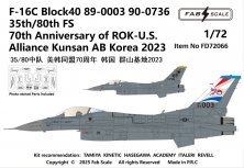 1/72 F-16C Block40 89-0003 90-0736 35th/80th Fs 70th Anniversary