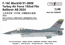 1/48 F-16C Block 50 91-0008 Turkey Air Force 192nd Filo Balikesi