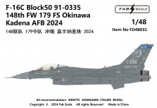 1/48  F-16C Block 50 91-0335 148th Fw 179 Fs Okinawa Kadena Afb