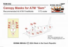 1/72 Mitsubishi A7M Sam Canopy Frame Paint Mask outside only