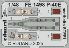 1/48 P-40E seatbelts STEEL for Eduard