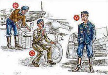 CMK 1/72 2 Pilotes Fran�ais WWII + M�canicien Frrom-Azur