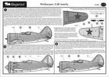 1/72 Polikarpov I-16 Family. 2 big sheets includes 100 options!