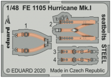 1/48 Hurricane Mk.I seatbelts STEEL