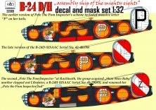 1/32 Consolidated B-24D /H Pete the Pom Inspector decal and mask