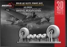 1/48 Bristol Beaufighter wheels type 2 for Tamiya