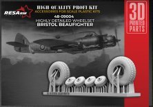 1/48 Bristol Beaufighter wheels type 3 for Tamiya
