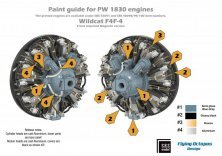1/48 F4F-4 Wildcat Engine Set for Tamiya