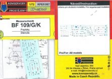 Kovozavody 1/72 Bf 109G/K Stencils D�calcomanies