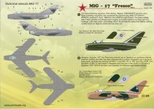 Print Scale PSL48017 Decalcomanie MiG-17 Fresco 1/48