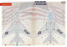 1/48 Noth-American F-100D/F-100F Super Sabre technical stencils