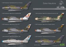 Decalcomanie F-84F Thunderstreak 1/72 7 marcature Decalcomanie F-84F Thunderstreak 1/72 7 marcature