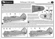 1/48 Polikarpov I-16 Family. 4 big sheets includes 100 options!