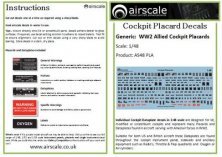 1/48 Generic WWII Allied Cockpit Placards & Dataplates