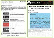 1/48 WWII Luftwaffe/German Cockpit Placards