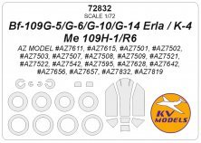 1/72 Messerschmitt Bf-109G-5/G-6/G-10/G-14 Erla / K-4 / Me 109