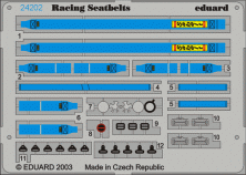 Eduard EDU24202 Sabelt 6-Point Blue Seatbelts 1/24