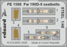 EDUARD 1/48 Ceintures Fw 190D-9 Acier pour Miniart
