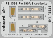 Eduard Sicherheitsgurte Stahl Fw 190A-8 1/48 Hobby Boss
