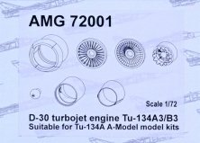 1/72 D-30 turbojet engine for Tu-134A3/B3