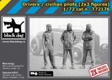 1/72 Drivers / civilian pilots 2 sets of 3 figures