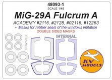 1/48 Mikoyan MiG-29A Fulcrum A double-sided masks for Academy