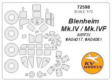 1/72 Bristol Blenheim Mk.IV / Mk.IVF + wheels masks