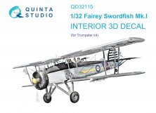 1/32 Fairey Swordfish Mk.I 3D-Printed & color Interior
