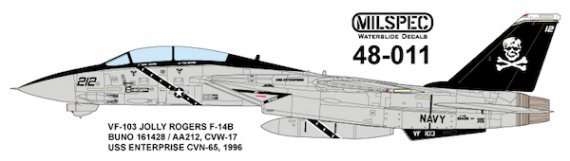 1/48 Grumman F-14A Tomcat VF-103 Jolly Rogers 1981 USS Nimitz