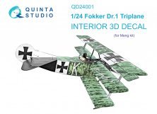 1/24 Fokker Dr.1 3D-Printed & color Interior
