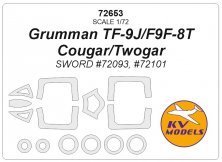 1/72 Grumman TF-9J/F9F-8T Cougar/Twogar masks
