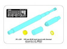 1/35 105mm M-68 barrel with thermal shroud for M60A-3 Tank