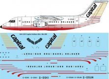 1/144 Capital Airlines BAe 146-200 laser decal for Revell kit