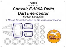 1/72 Convair F-106A Delta Dart Interceptor masks for Meng