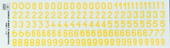 1/35 Decal German numbers WWII