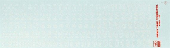 1/35 Decal German Turret numbers WWII N.4