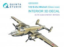 1/32 B-25J Mitchell Glass nose Interior for HK models