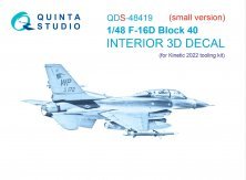 1/48 F-16D block 40 Interior for Kinetic Small version