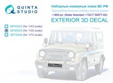 1/35 Typesetting Russian mil.lic.plates 1993-prescadrille