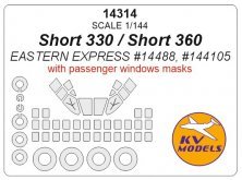 1/144 Short 330/Short 360, passenger windows, wheels masks