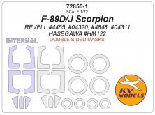 1/72 F-89 D/J Scorpion Double side masks for Revell & Hasegawa
