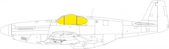 Mask 1/48 P-51B/C Malcolm Hood canopy for Eduard