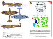1/24 Supermarine Spitfire Mk.Vb Desert camouflage paint mask